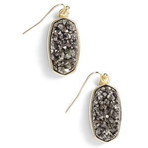 Kendra Scott Danay Earrings Platinum Drusy & Gold
