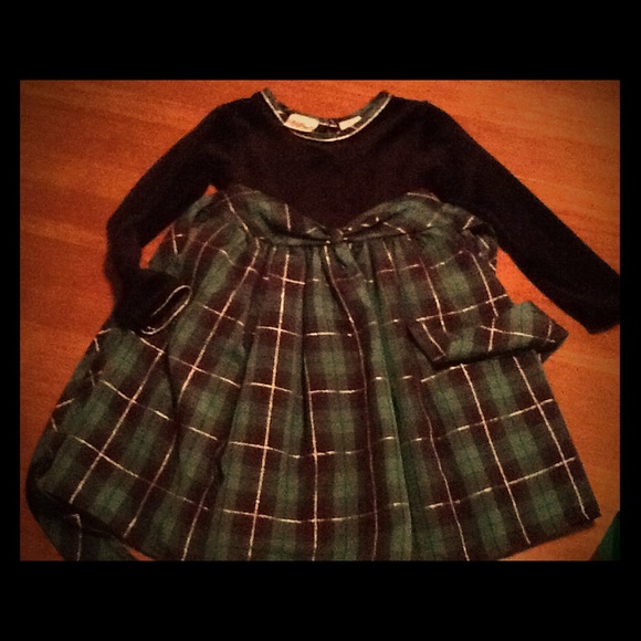 Rose Cottage Black Velvety Plaid Dress