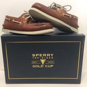 Sperry Gold Cup Gold AO 2 Eye Brownish Tan Size 8M