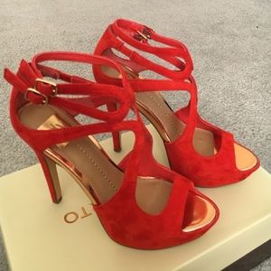 Dolce Vita red suede heels