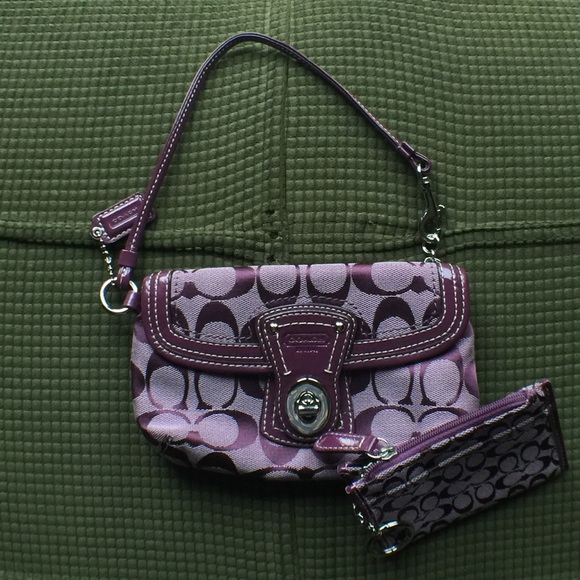 Coach clutch & matching wallet