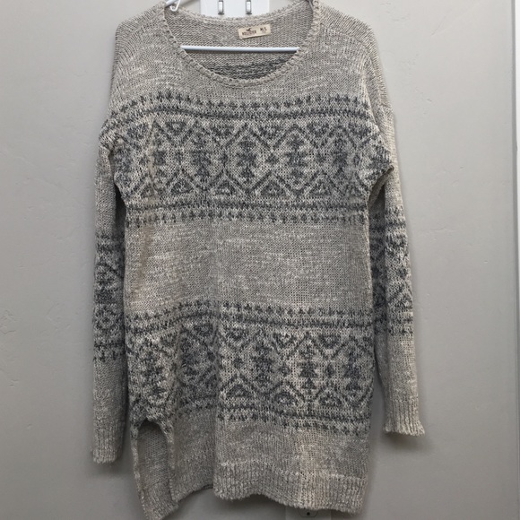 Hollister fair isle tunic sweater