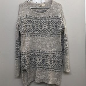 Hollister fair isle tunic sweater