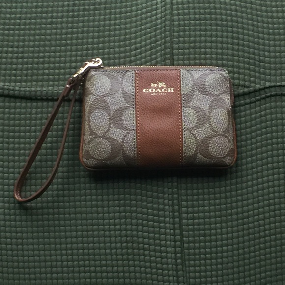 Brown Coach wristlet