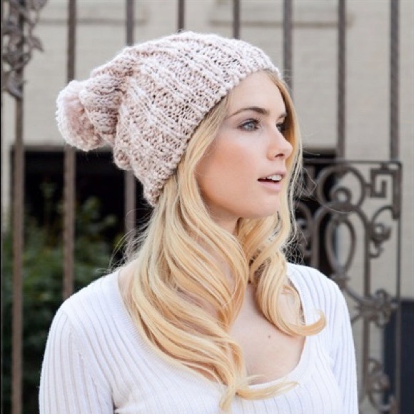 Light Pink Soft Pom Hat - Picture 2 of 2