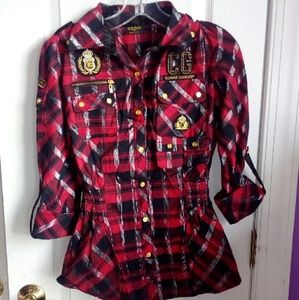 COOGI Red/Black plaid top