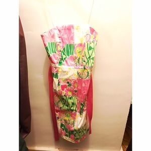 Lilly Pulitzer patchwork strapless dress!