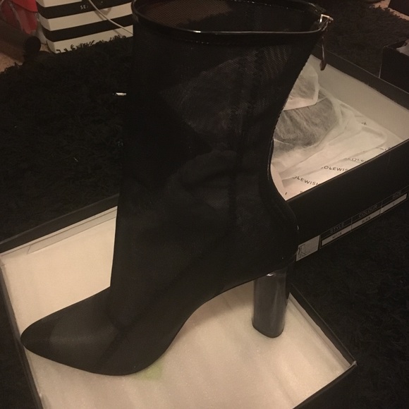 Black mesh booties
