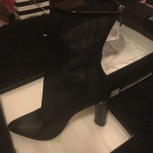 Black mesh booties