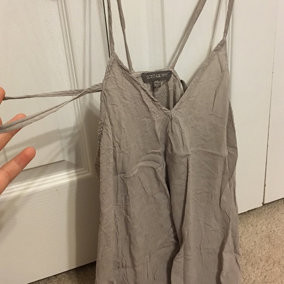 Grey off the shoulder tank top