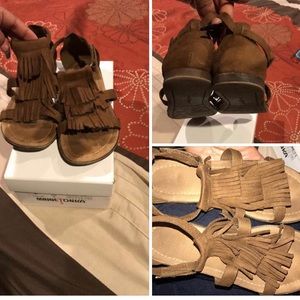 Girls Minnetonka Maya Fringed Sandals