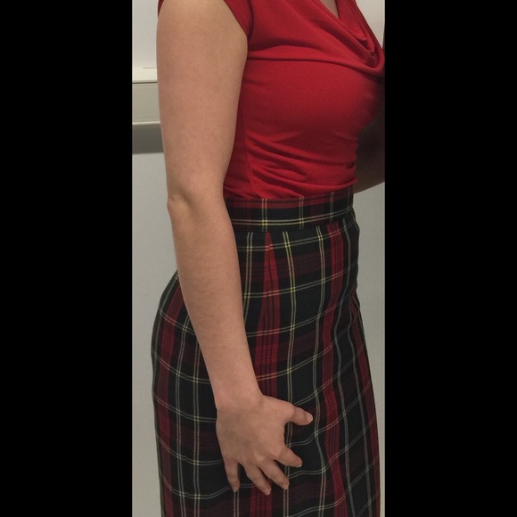 Sexy Vintage retro U.K. plaid pencil skirt - Picture 2 of 6