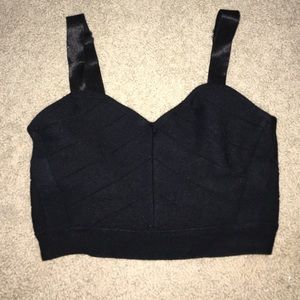 Kendall + Kylie Black Crop Top