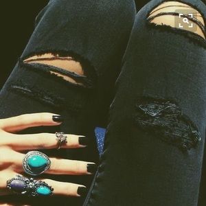 Black ripped jeans