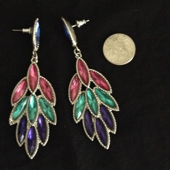 Dangly Statement Earrings multicolored - Picture 3 of 3