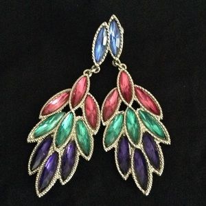 Dangly Statement Earrings multicolored