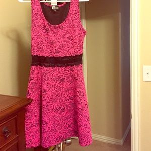 Pink and black dress