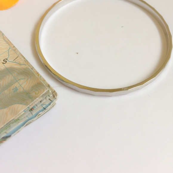 Monet Faceted Silver Tone Bangle Bracelet - Picture 2 of 3