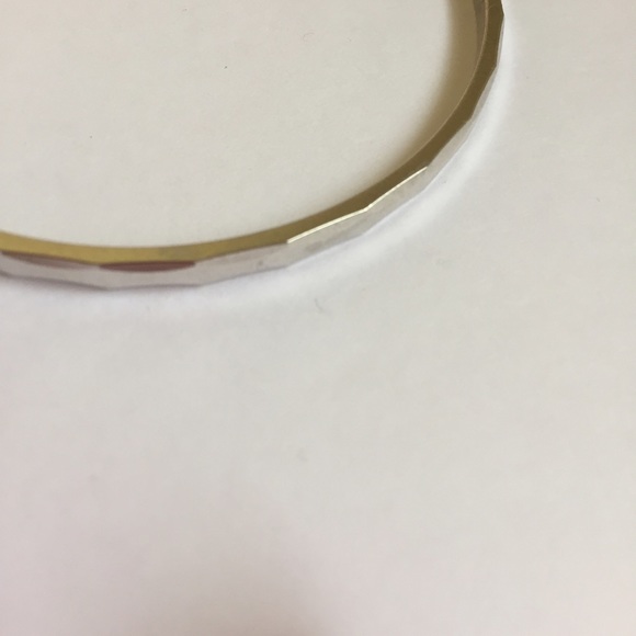 Monet Faceted Silver Tone Bangle Bracelet - Picture 3 of 3