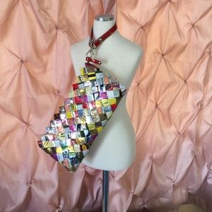 Ollin arm candy clutch made with candy wrappers !