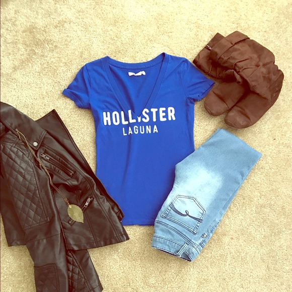 Blue Hollister V-Neck