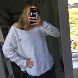 White Abercrombie slouchy sweater