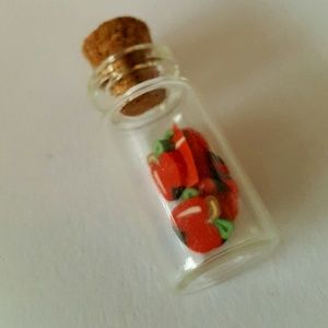 Miniature dollhouse Bottle of Clay apples Teacher
