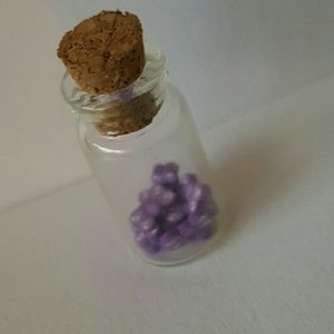 Miniature dollhouse Bottle of Clay Bows purple