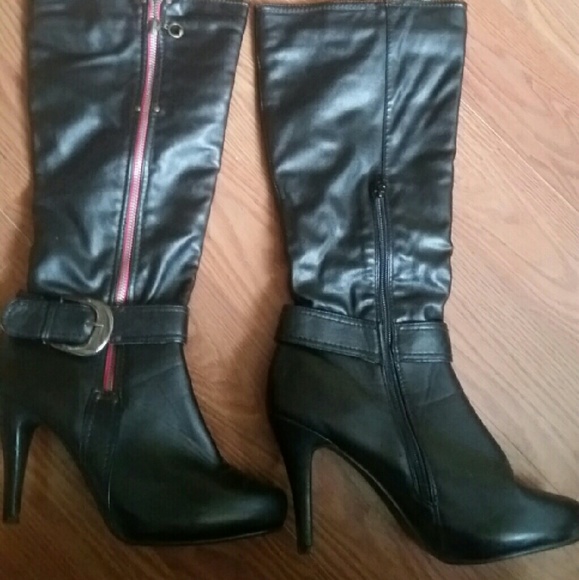 Black high heel boots