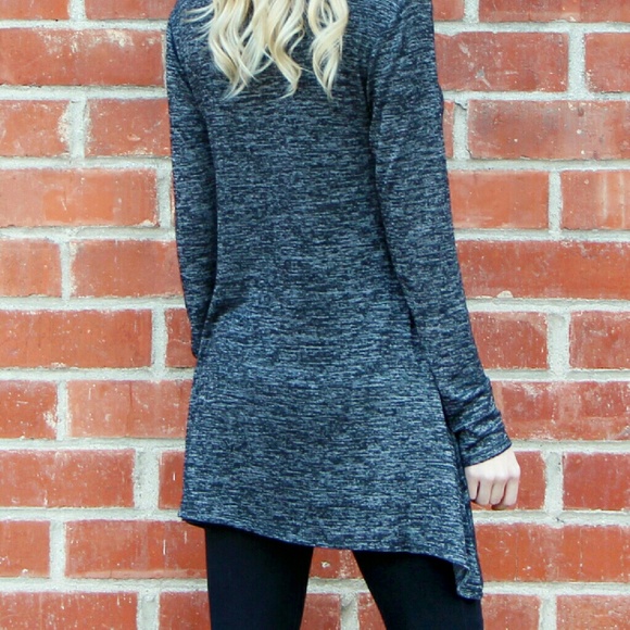 LAST ONE! Dark Gray Lace Up Tunic - Picture 2 of 2