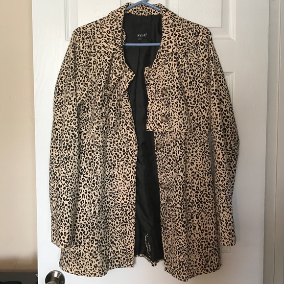 Volcom leopard pea coat