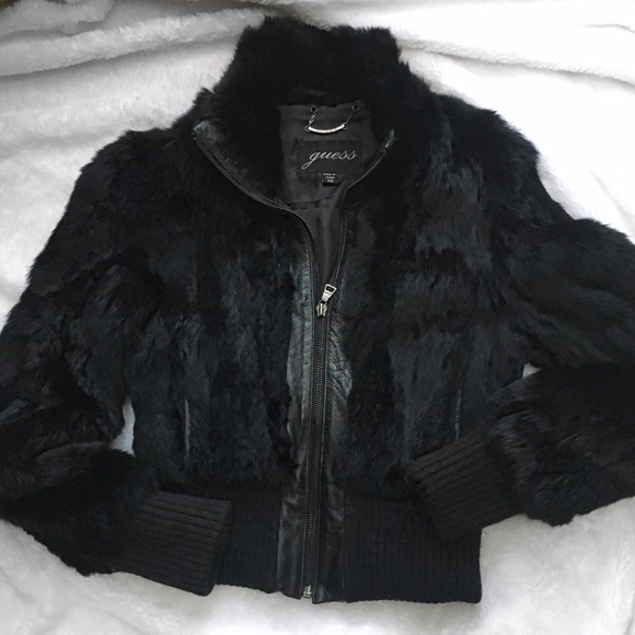 Vintage GUESS Fur Aviator Jacket size XS