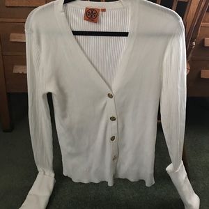Tory Burch Long sleeve white cardigan.