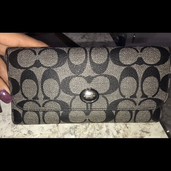 Coach signature checkbook wallet