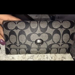 Coach signature checkbook wallet