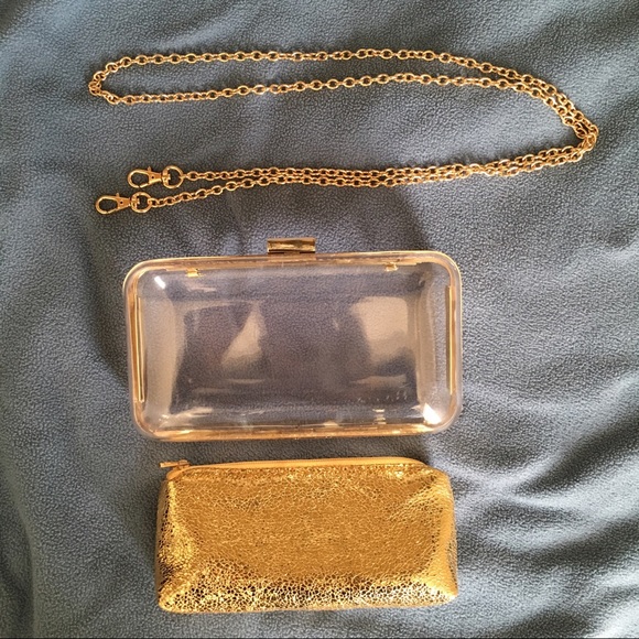 Clear & Gold Clutch