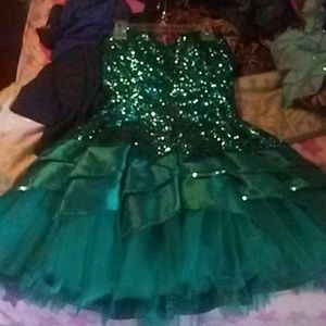 Emerald short ball gown