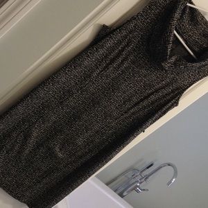 Black and white cowl neck jersey sheath