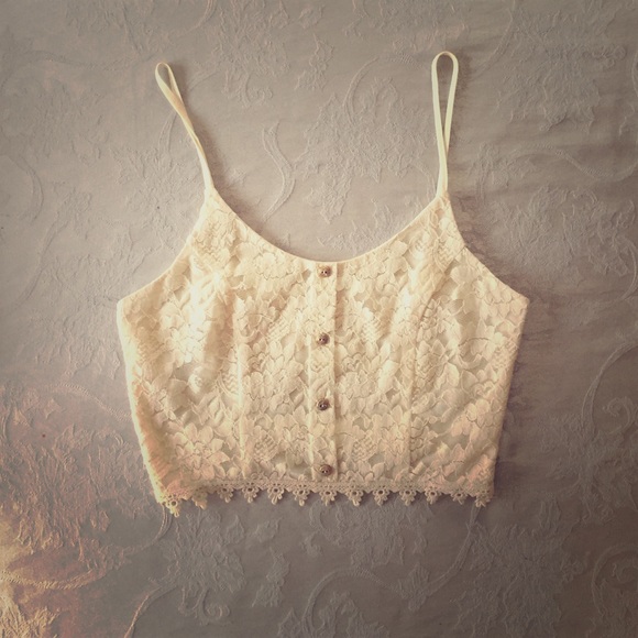 Ivory Lace Crop Top
