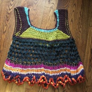 Free People crochet tunic multi color