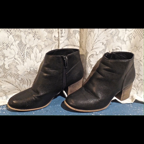 Black faux leather ankle boots from Forever 21