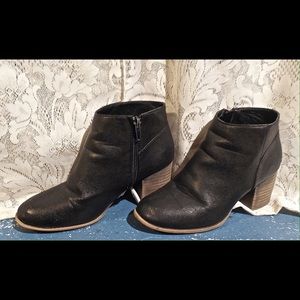 Black faux leather ankle boots from Forever 21