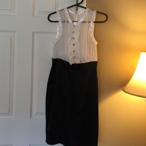 Black and white pencil shirt dress