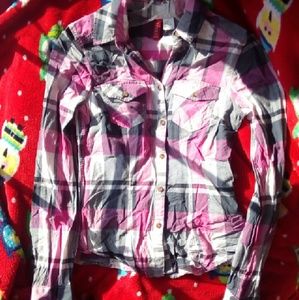 Gray pink thin flannel