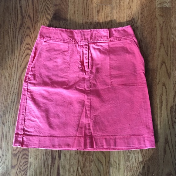 Ann Taylor Coral Cotton Twill Skirt - Picture 1 of 2