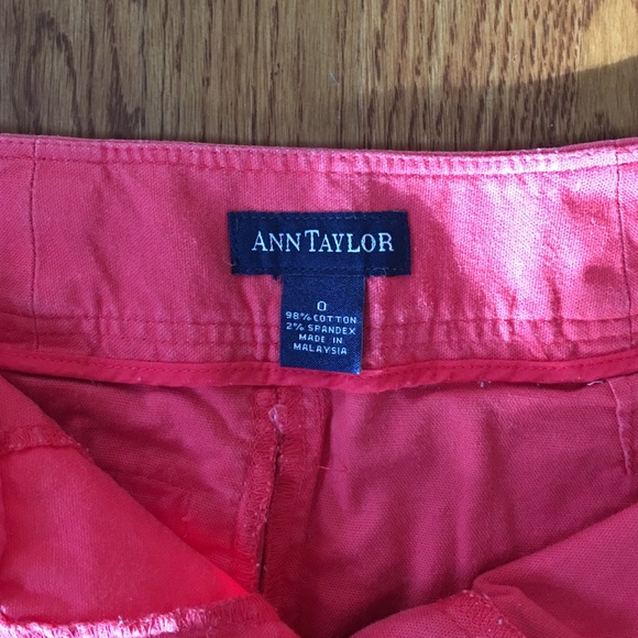 Ann Taylor Coral Cotton Twill Skirt - Picture 2 of 2