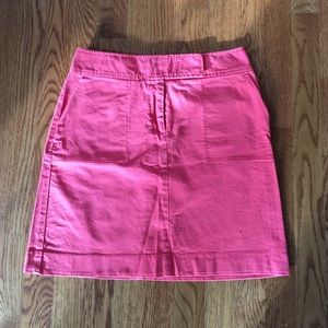 Ann Taylor Coral Cotton Twill Skirt