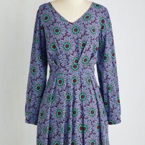 ModCloth Closet London Long-Sleeved Floral Dress