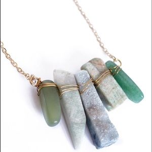 SALE! Stoned - Mint Quartz Style Necklace