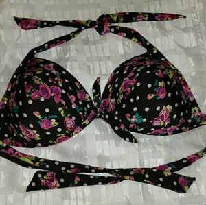 High waisted floral bikini